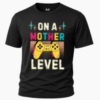 Funny Mothers Day Gamer Mom Gaming On A Mother Level Up Game Meaningful Gift Cooling Performance Crew T-Shirt