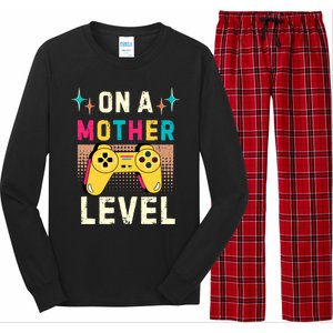 Funny Mothers Day Gamer Mom Gaming On A Mother Level Up Game Meaningful Gift Long Sleeve Pajama Set