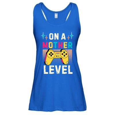 Funny Mothers Day Gamer Mom Gaming On A Mother Level Up Game Meaningful Gift Ladies Essential Flowy Tank