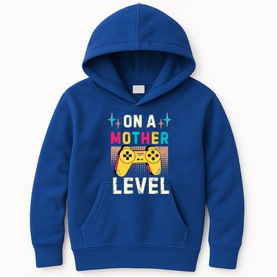 Funny Mothers Day Gamer Mom Gaming On A Mother Level Up Game Meaningful Gift Kids Hoodie
