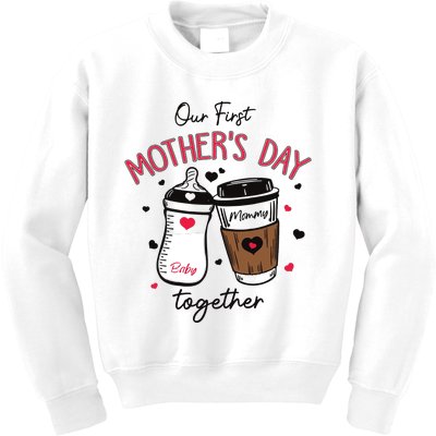 First Mothers Day Gift For Baby 2024 Our First Mothers Day Kids Sweatshirt