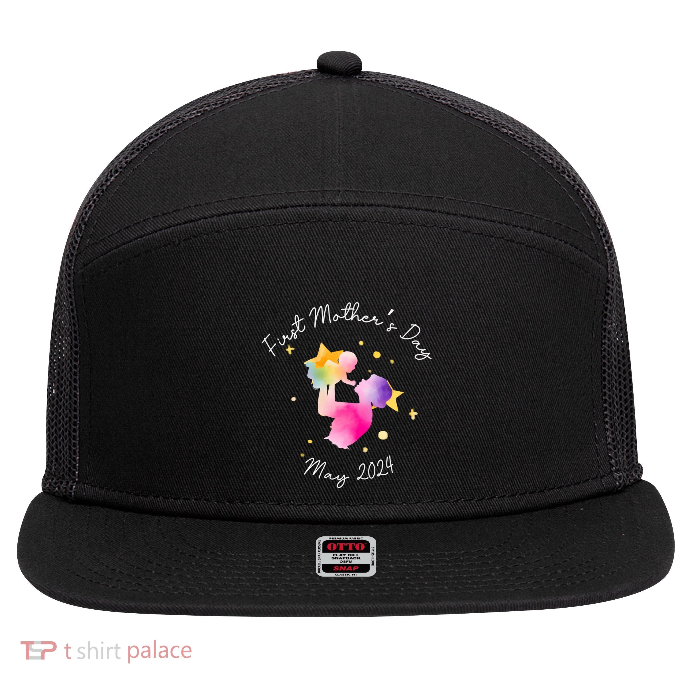 First MotherS Day Mother And New Mom Firsttime Mom Cool Gift 7 Panel Mesh Trucker Snapback Hat