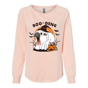 Funny Moo Deng Pumpkin Halloween Costumes Pygmy Hippopotamus Womens California Wash Sweatshirt