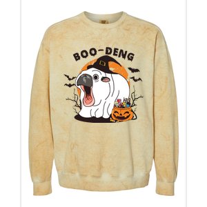 Funny Moo Deng Pumpkin Halloween Costumes Pygmy Hippopotamus Colorblast Crewneck Sweatshirt