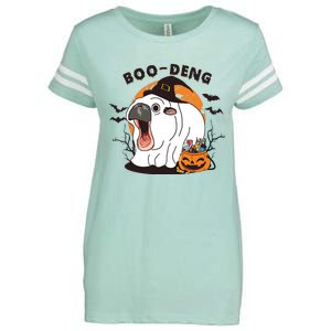 Funny Moo Deng Pumpkin Halloween Costumes Pygmy Hippopotamus Enza Ladies Jersey Football T-Shirt