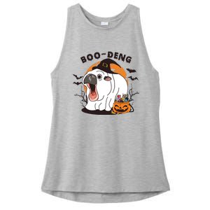 Funny Moo Deng Pumpkin Halloween Costumes Pygmy Hippopotamus Ladies PosiCharge Tri-Blend Wicking Tank