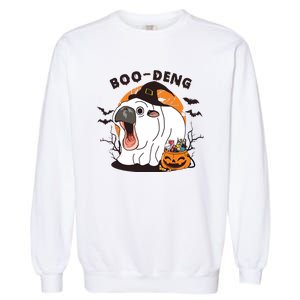 Funny Moo Deng Pumpkin Halloween Costumes Pygmy Hippopotamus Garment-Dyed Sweatshirt