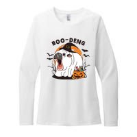 Funny Moo Deng Pumpkin Halloween Costumes Pygmy Hippopotamus Womens CVC Long Sleeve Shirt