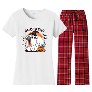 Funny Moo Deng Pumpkin Halloween Costumes Pygmy Hippopotamus Women's Flannel Pajama Set