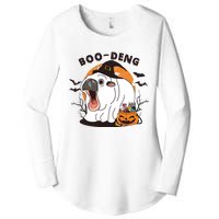 Funny Moo Deng Pumpkin Halloween Costumes Pygmy Hippopotamus Women's Perfect Tri Tunic Long Sleeve Shirt