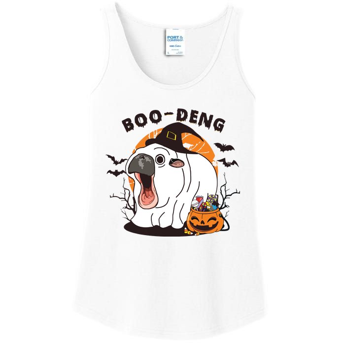 Funny Moo Deng Pumpkin Halloween Costumes Pygmy Hippopotamus Ladies Essential Tank