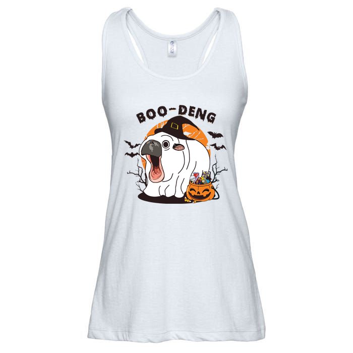 Funny Moo Deng Pumpkin Halloween Costumes Pygmy Hippopotamus Ladies Essential Flowy Tank