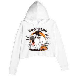 Funny Moo Deng Pumpkin Halloween Costumes Pygmy Hippopotamus Crop Fleece Hoodie