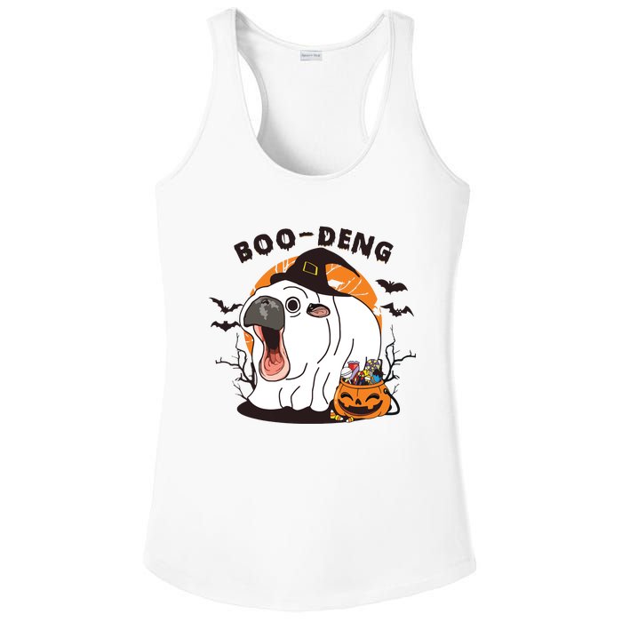 Funny Moo Deng Pumpkin Halloween Costumes Pygmy Hippopotamus Ladies PosiCharge Competitor Racerback Tank