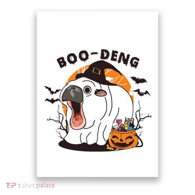 Funny Moo Deng Pumpkin Halloween Costumes Pygmy Hippopotamus Poster
