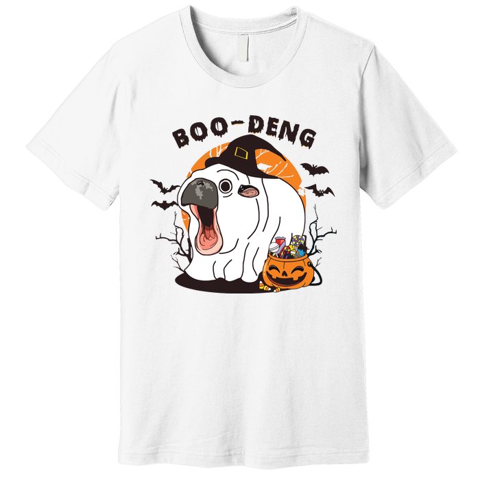 Funny Moo Deng Pumpkin Halloween Costumes Pygmy Hippopotamus Premium T-Shirt