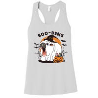 Funny Moo Deng Pumpkin Halloween Costumes Pygmy Hippopotamus Women's Racerback Tank