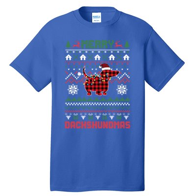 Funny Merry Dachshundmas Ugly Christmas Sweater Dachshund Great Gift Tall T-Shirt