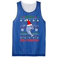 Funny Merry Dolphintmas Ugly Christmas Dolphin Santa Gift Mesh Reversible Basketball Jersey Tank