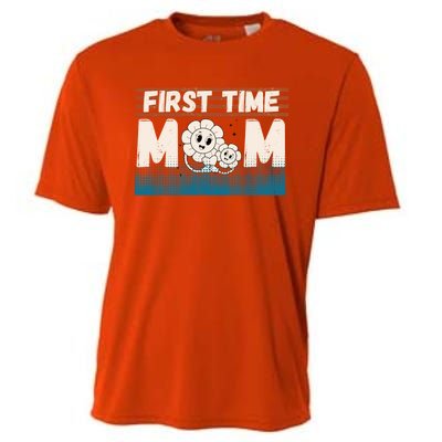 First MotherS Day New Mom Firsttime Mom Blooming Flower Gift Cooling Performance Crew T-Shirt