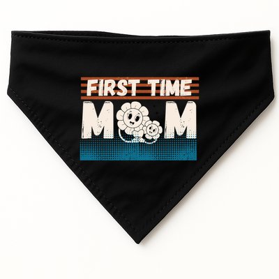 First MotherS Day New Mom Firsttime Mom Blooming Flower Gift USA-Made Doggie Bandana