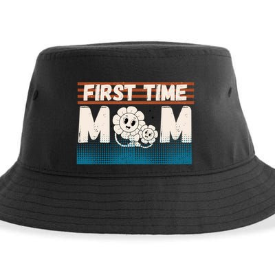 First MotherS Day New Mom Firsttime Mom Blooming Flower Gift Sustainable Bucket Hat
