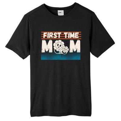 First MotherS Day New Mom Firsttime Mom Blooming Flower Gift Tall Fusion ChromaSoft Performance T-Shirt