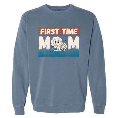 First MotherS Day New Mom Firsttime Mom Blooming Flower Gift Garment-Dyed Sweatshirt