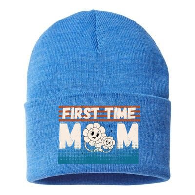 First MotherS Day New Mom Firsttime Mom Blooming Flower Gift Sustainable Knit Beanie