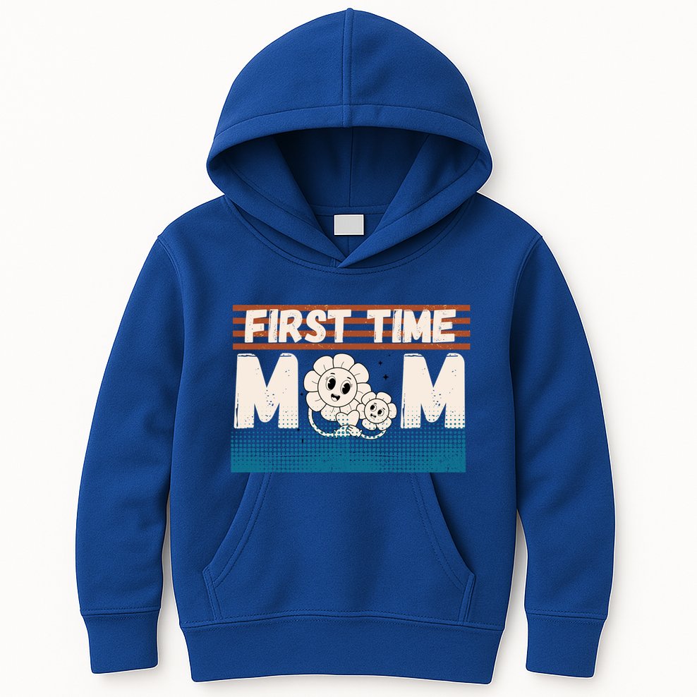 First MotherS Day New Mom Firsttime Mom Blooming Flower Gift Kids Hoodie