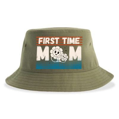 First MotherS Day New Mom Firsttime Mom Blooming Flower Gift Sustainable Bucket Hat