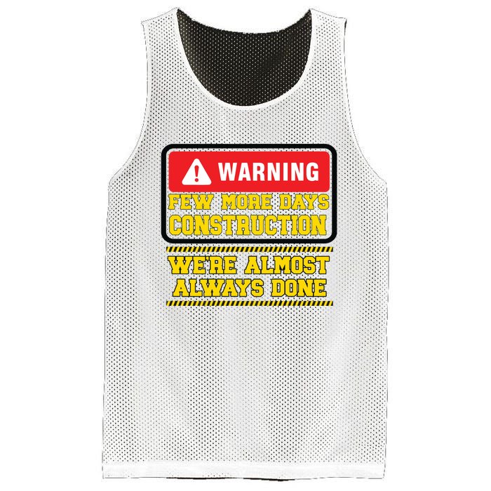 Few More Days Construction Company Construction Workers Mesh Reversible Basketball Jersey Tank