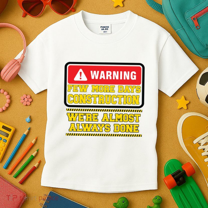 Few More Days Construction Company Construction Workers Kids T-Shirt