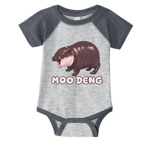 Funny Moo Deng Bouncy Pig The Cute Baby Hippo Moo Deng Infant Baby Jersey Bodysuit