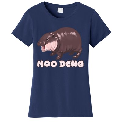 Funny Moo Deng Bouncy Pig The Cute Baby Hippo Moo Deng Women's T-Shirt