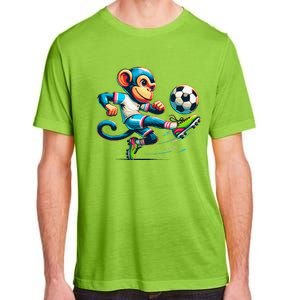 Funny Monkey Design Monkey Playing Soccer Adult ChromaSoft Performance T-Shirt