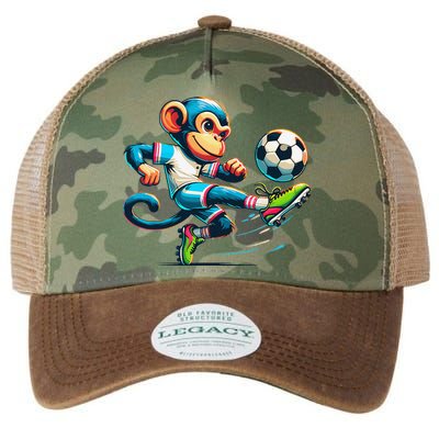 Funny Monkey Design Monkey Playing Soccer Legacy Tie Dye Trucker Hat