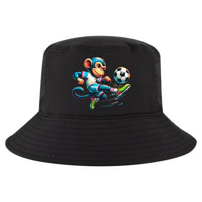 Funny Monkey Design Monkey Playing Soccer Cool Comfort Performance Bucket Hat