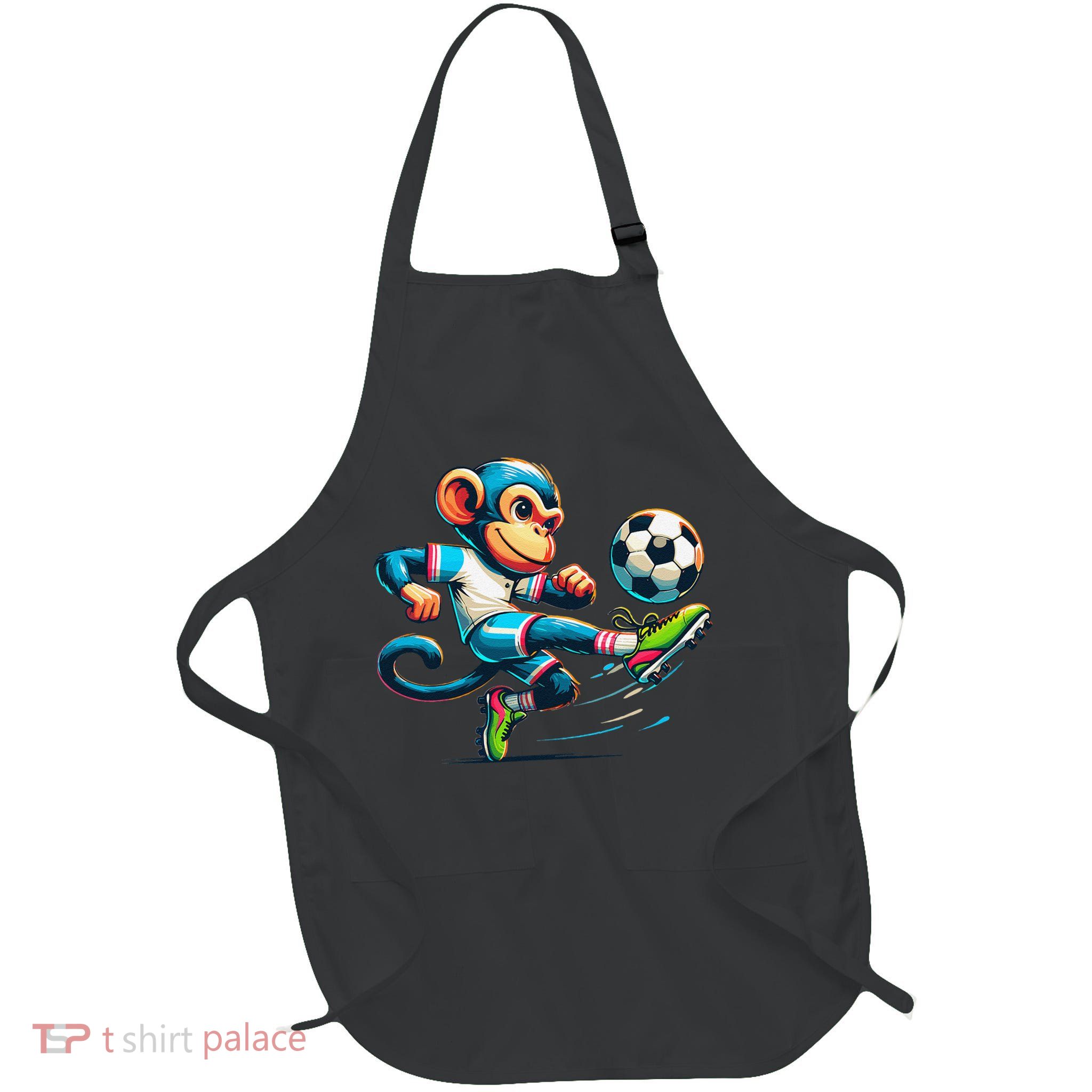 Funny Monkey Design Monkey Playing Soccer Apron
