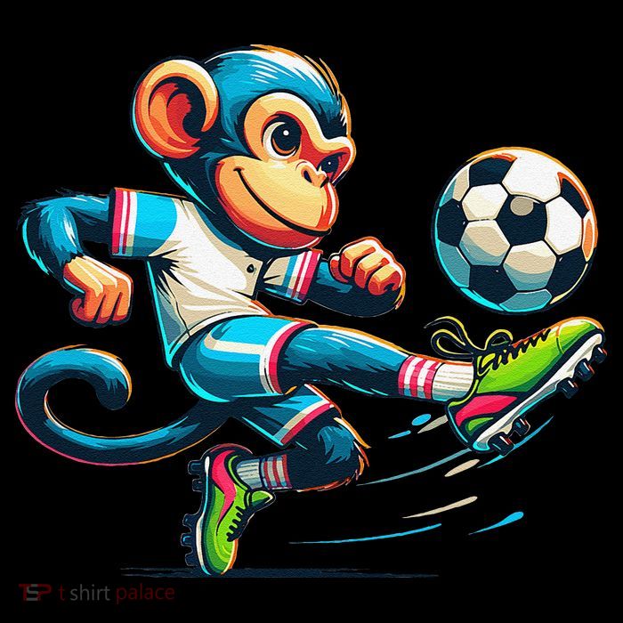 Funny Monkey Design Monkey Playing Soccer Sweatshirt