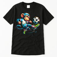 Funny Monkey Design Monkey Playing Soccer Tall T-Shirt