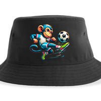 Funny Monkey Design Monkey Playing Soccer Sustainable Bucket Hat