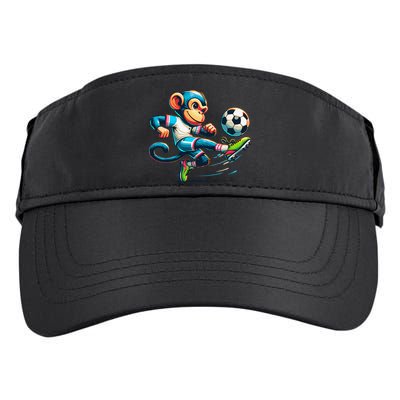 Funny Monkey Design Monkey Playing Soccer Adult Drive Performance Visor