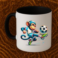 Funny Monkey Design Monkey Playing Soccer Mug