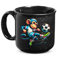 Funny Monkey Design Monkey Playing Soccer 15oz Campfire Ceramic Mug