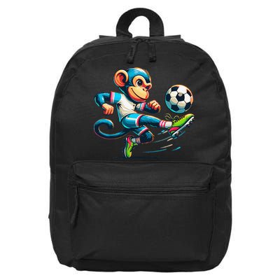 Funny Monkey Design Monkey Playing Soccer 16 in Basic Backpack