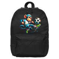 Funny Monkey Design Monkey Playing Soccer 16 in Basic Backpack