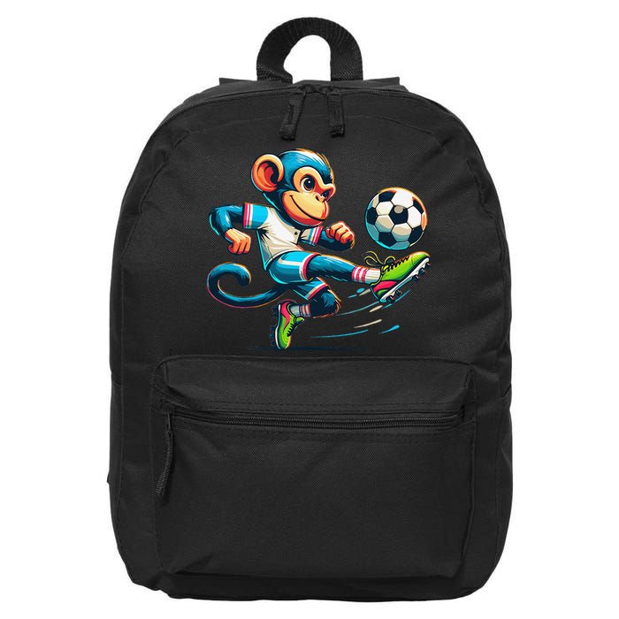 Funny Monkey Design Monkey Playing Soccer 16 in Basic Backpack