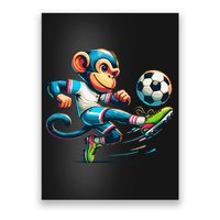 Funny Monkey Design Monkey Playing Soccer Poster