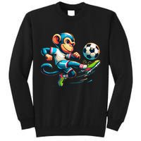 Funny Monkey Design Monkey Playing Soccer Tall Sweatshirt